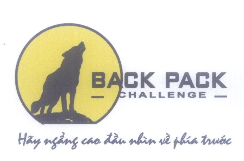 Mẫu nhãn hiệu BACK PACK CHALLENGE Hãy ngẩng cao đầu nhìn về phía trước