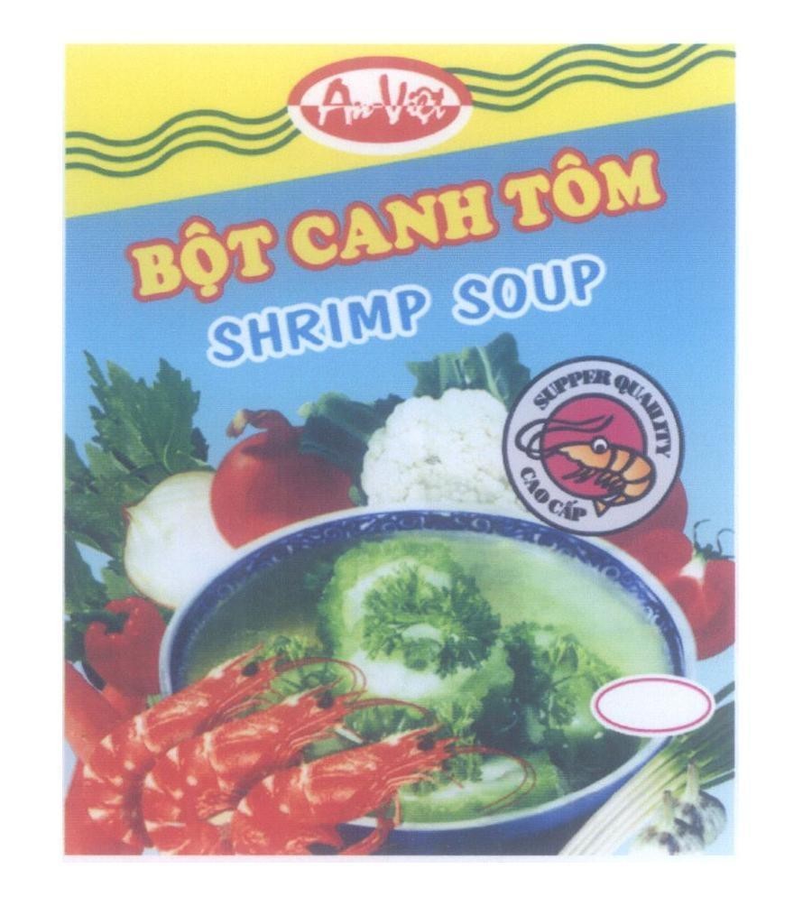 Mẫu nhãn hiệu An Việt Bột Canh Tôm SHRIMP SOUP Cao Cấp SUPPER QUALITY