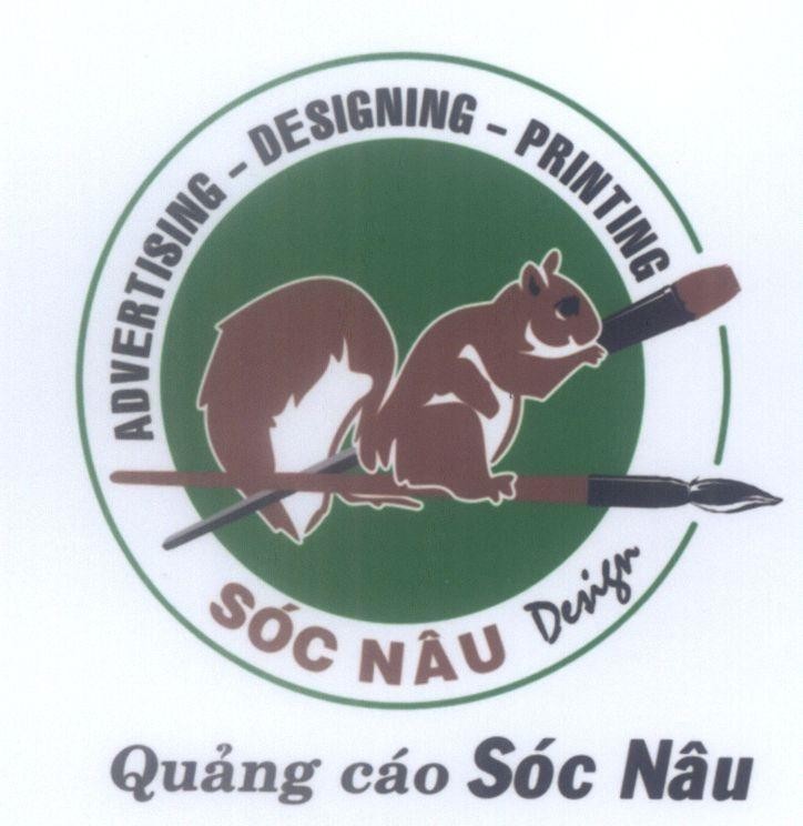 Mẫu nhãn hiệu Sóc Nâu Design ADVERTISING-DESIGNING-PRINTING Quảng cáo