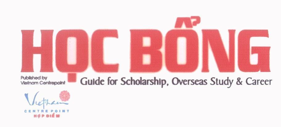 Mẫu nhãn hiệu Học Bổng Guide for Scholarship, Overseas Study & Career Vietnam CENTREPOINT Hợp Điểm Published by Vietnam Centrepoint