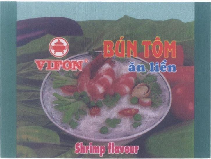 Mẫu nhãn hiệu VIFON Bún Tôm ăn liền Shrimp flavour