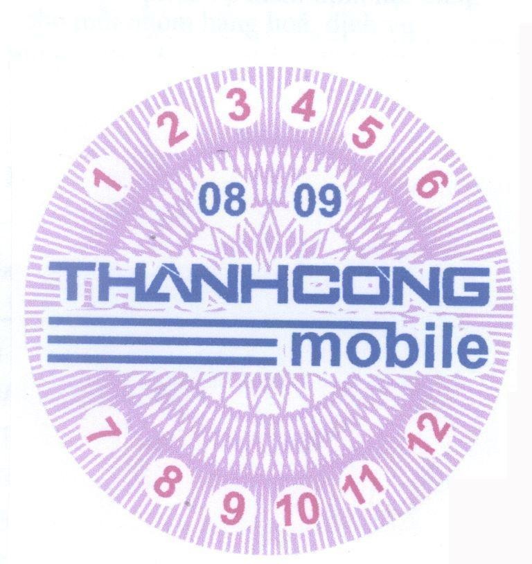Mẫu nhãn hiệu THANHCONG mobile 1 2 3 4 5 6 7 8 9 10 11 12 08 09