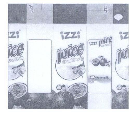 Mẫu nhãn hiệu IZZI HNM Hanoimilk Juice Chanh leo ép FOS Vitamin C
