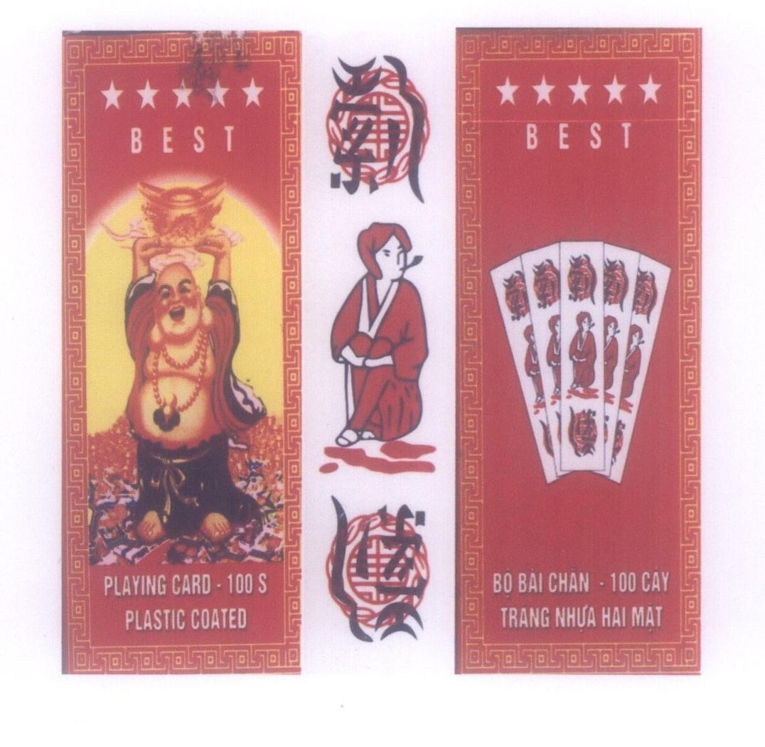 Mẫu nhãn hiệu BEST PLAYING CARD - 100 S PLASTIC COATED Bộ Bài Chắn -100 Cây Tráng Nhựa Hai Mặt