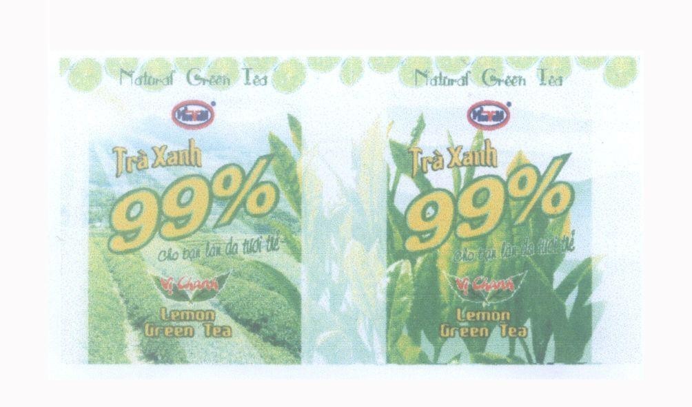 Mẫu nhãn hiệu Trà Xanh 99% Cho bạn làn da tươi trẻ Vị Chanh Lemon Green Tea HSEVEM2 Natural Green Ted
