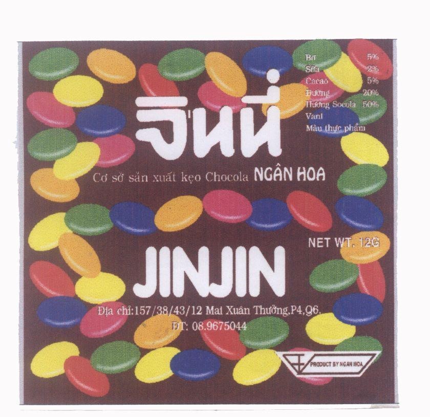 Mẫu nhãn hiệu JINJIN Cơ sở sản xuất kẹo Chocola Ngân Hoa