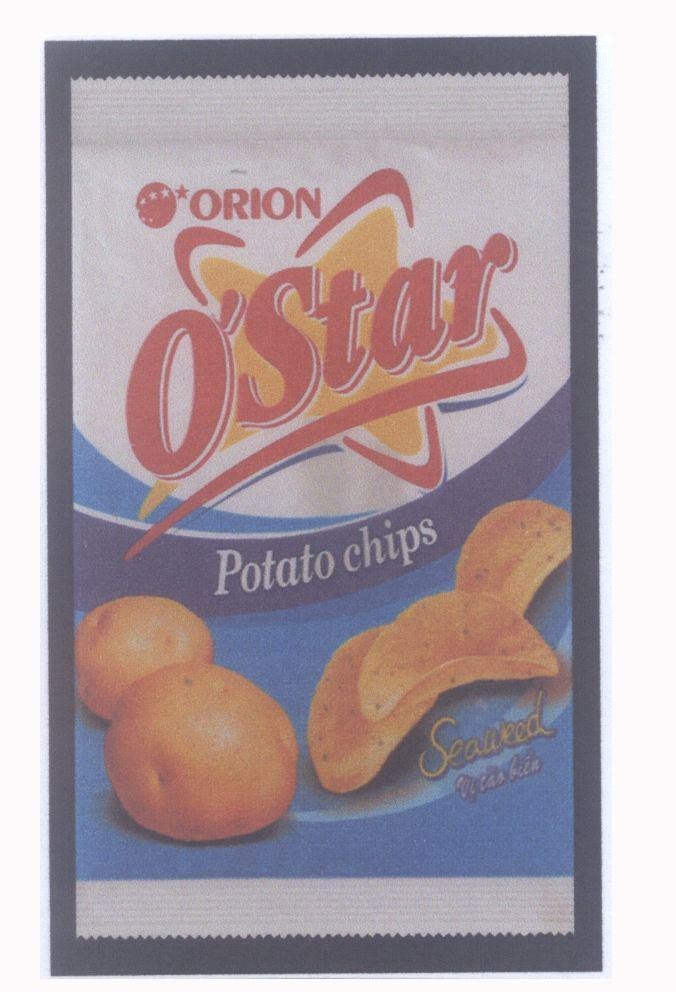 Mẫu nhãn hiệu ORION O'Star Potato chips Seaweed Vị tảo biển