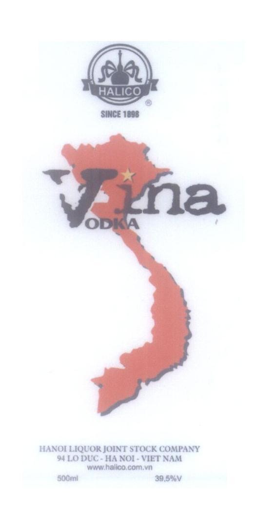 Mẫu nhãn hiệu HALICO Vina VODKA HANOI LIQUOR JOINT STOCK COMPANY www.halico.com.vn