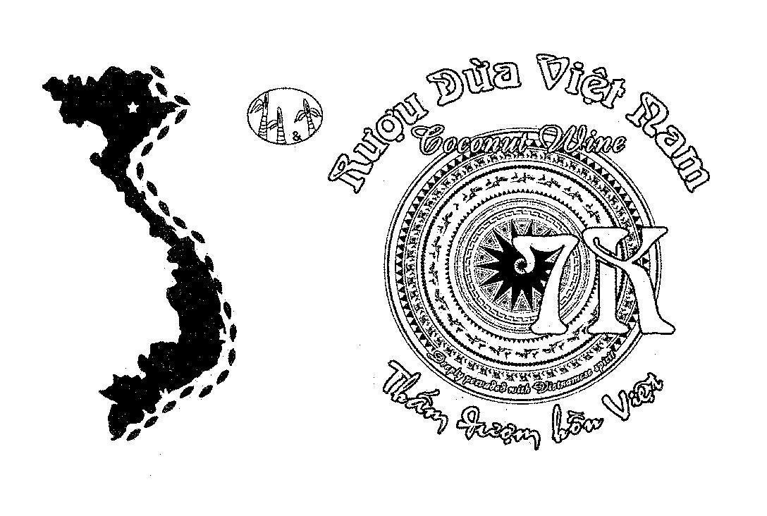 Mẫu nhãn hiệu H T 7K S Rượu Dừa Việt Nam Coconut Wine Thấm đượm hồn Việt Deeply pervaded with Vietnamese spirit