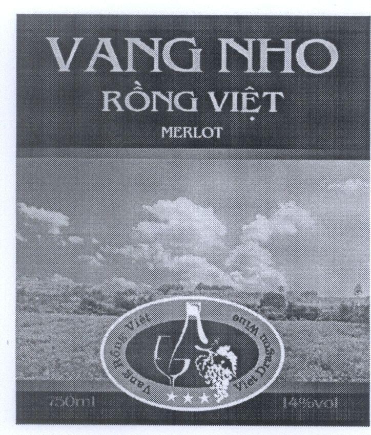 Mẫu nhãn hiệu RONG VIET MERLOT CARRGNAN Viet Dragon Wine Vang Rồng Việt