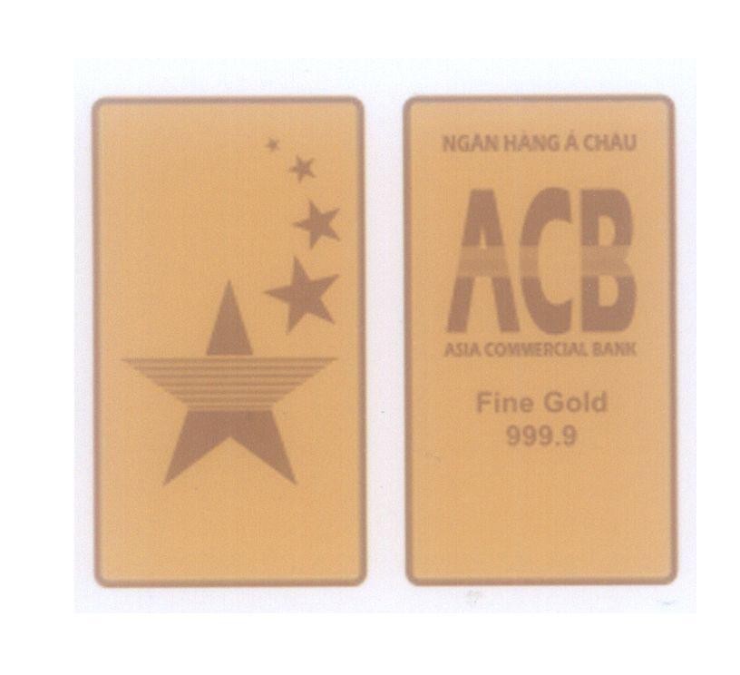 Mẫu nhãn hiệu ACB Ngân hàng á Châu ASIA COMMERCIAL BANK Fine Gold 999.9