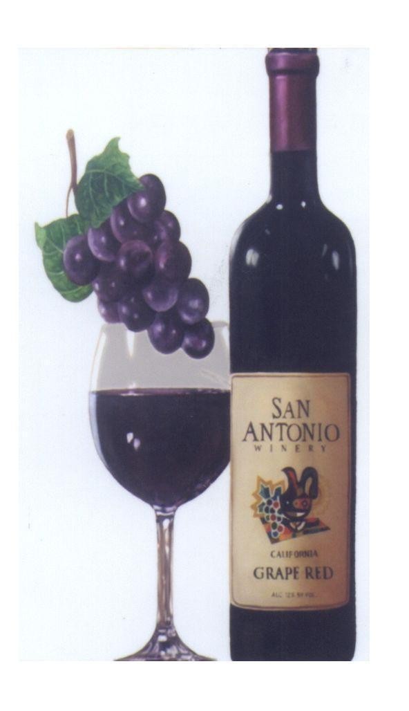 Mẫu nhãn hiệu SAN ANTONIO WINERY CALIFORNIA GRAPE RED