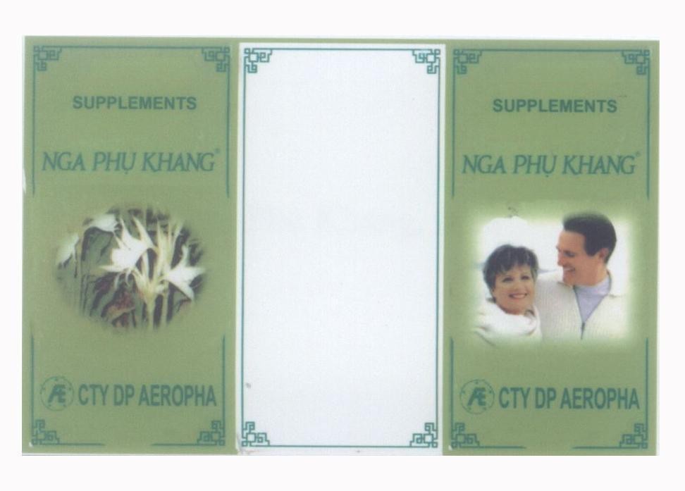 Mẫu nhãn hiệu SUPPLEMENTS Nga Phụ Khang A E CTY DP AEROPHA