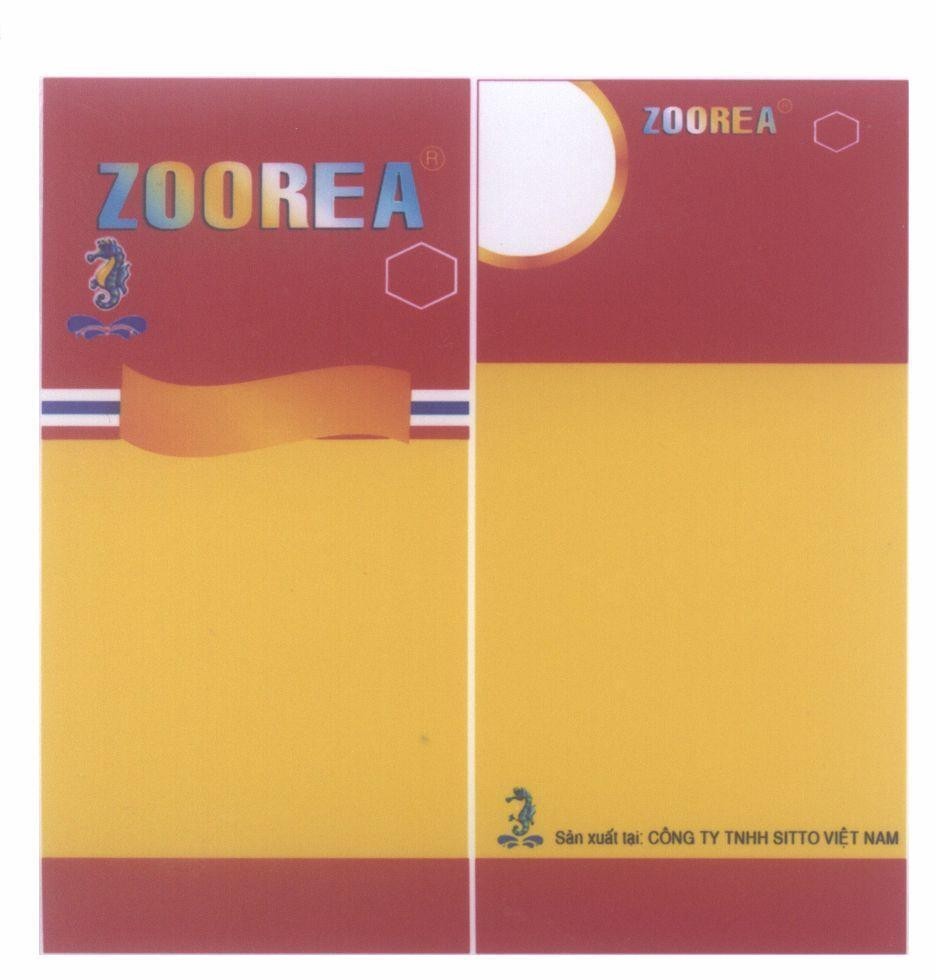 Mẫu nhãn hiệu ZOOREA ZOOREA Sản xuất tại: Công ty TNHH SITTO Việt Nam