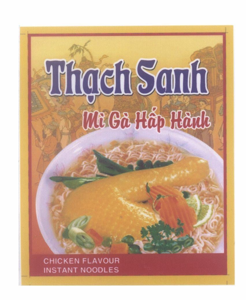 Mẫu nhãn hiệu Thạch Sanh Mì Gà Hấp Hành CHICKEN FLAVOUR INSTANT NOODLES