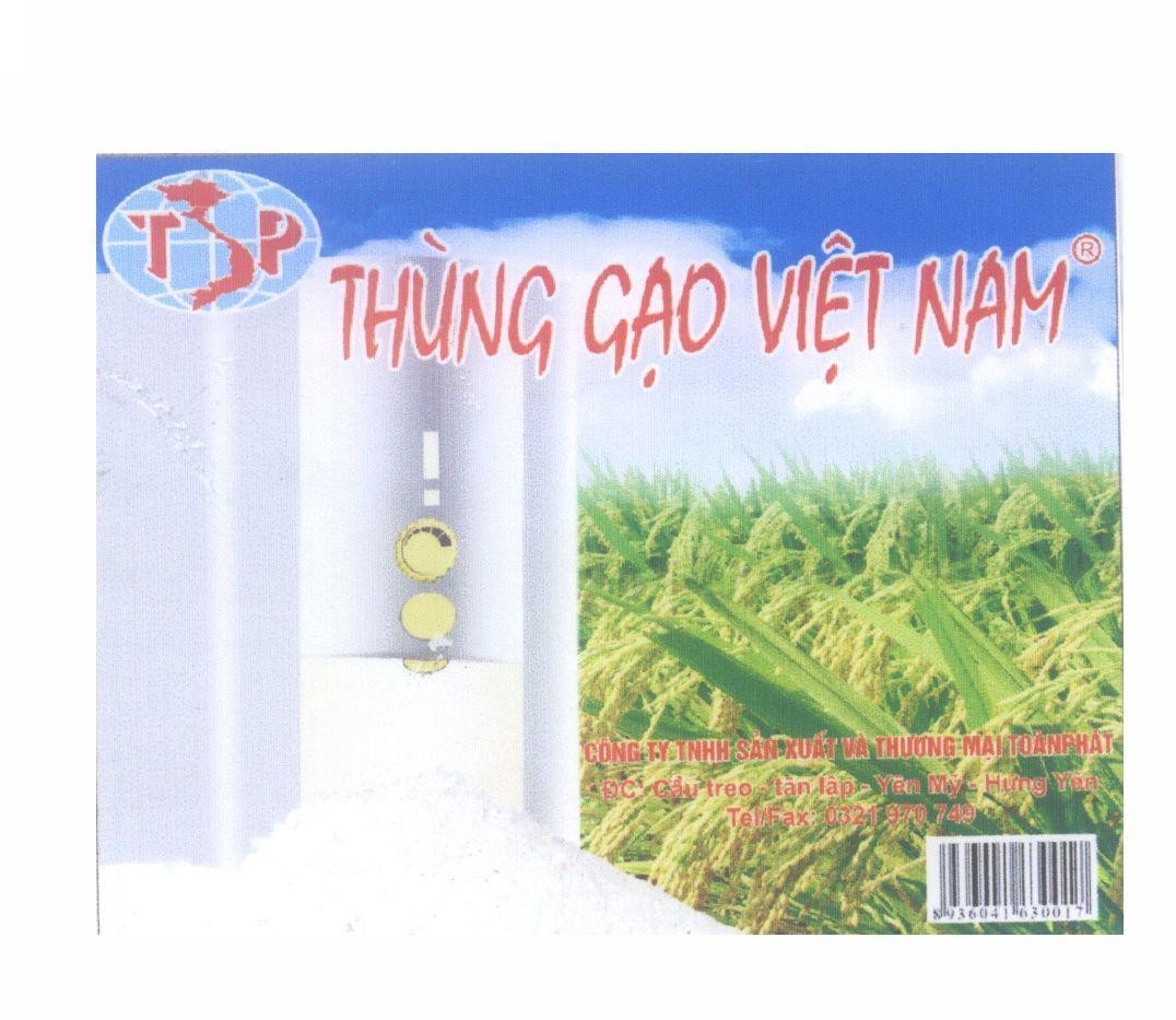 Mẫu nhãn hiệu T P Thùng Gạo Việt Nam Công Ty TNHH Sản Xuất Và Thương Mại Toàn Phát