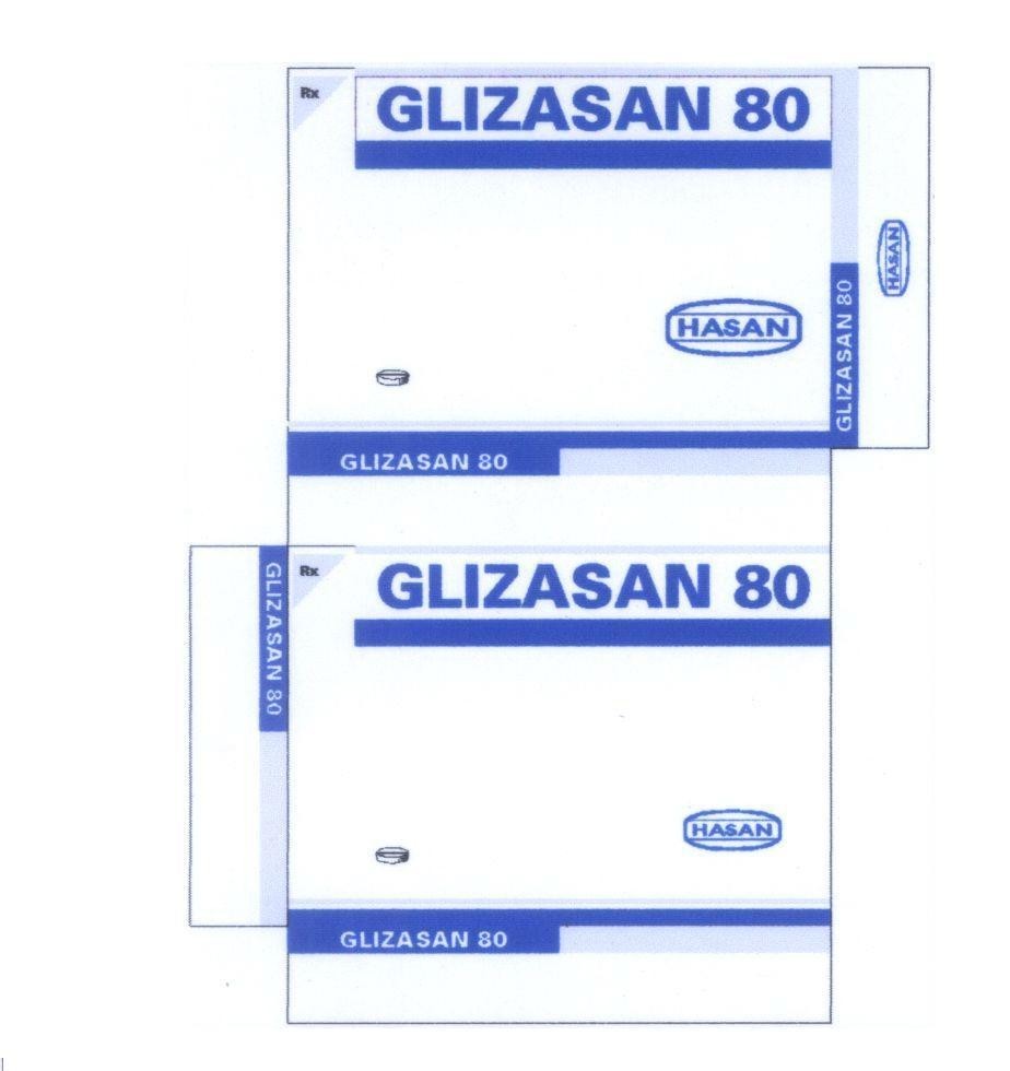 Mẫu nhãn hiệu GLIZASAN 80 HASAN Rx