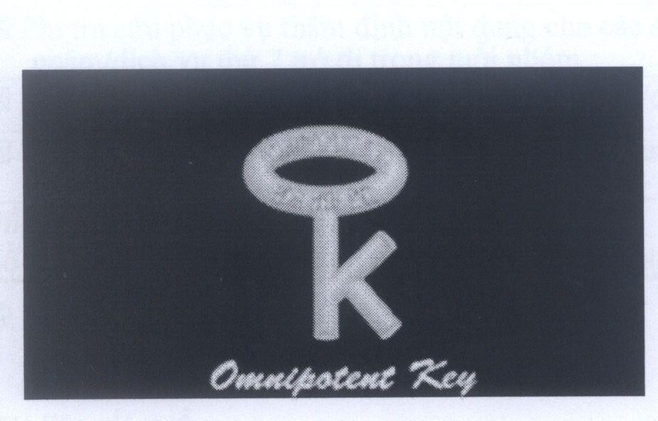 Mẫu nhãn hiệu O K Omnipotent Key [Wàn Néng Shi: chìa khoá vạn năng]