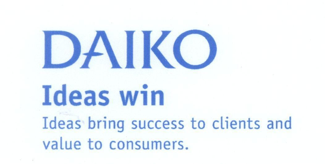 Mẫu nhãn hiệu DAIKO Ideas win Ideas bring success to clients and value to consumers.
