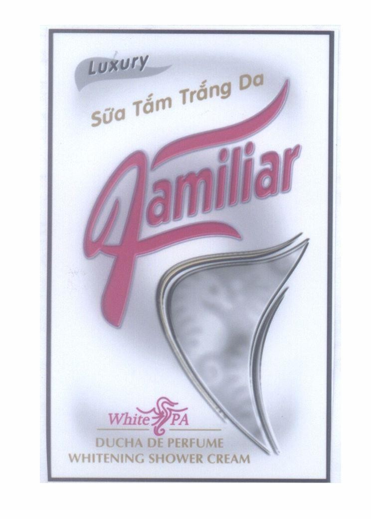 Mẫu nhãn hiệu Familiar Luxury sữa tắm trắng da White PA SPA DUCHA DE PERFUME WHITENING SHOWER CREAM