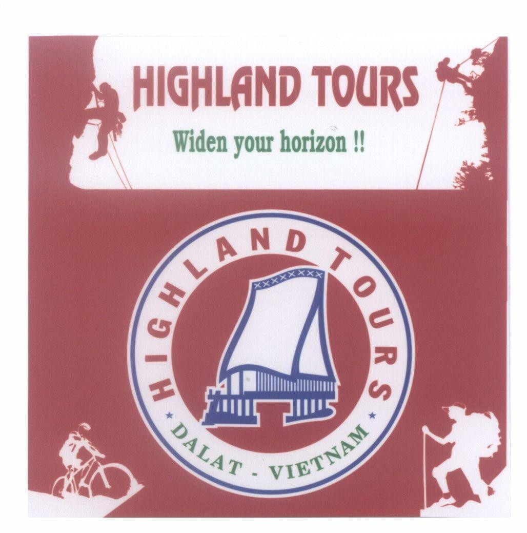 Mẫu nhãn hiệu HIGHLAND TOURS Widen your horizon !! DALAT - VIETNAM