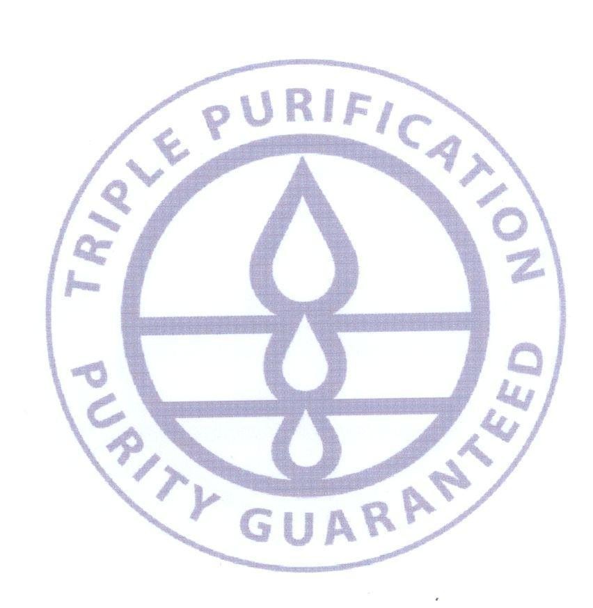Mẫu nhãn hiệu PURITY GUARANTEED TRIPLE PURIFICATION