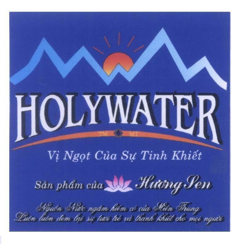Mẫu nhãn hiệu HOLYWATER TM MT Vị Ngọt Của Sự Tinh Khiết Sản phẩm của Hương Sen ... Miền Trung...