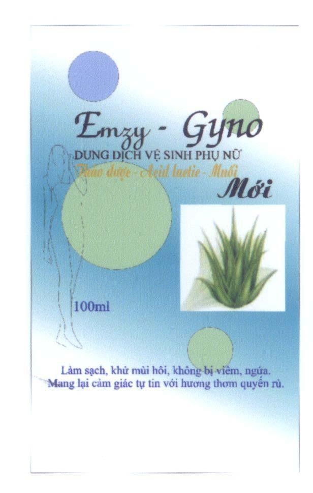 Mẫu nhãn hiệu Emzy - Gyno Dung Dịch Vệ Sinh Phụ Nữ Thảo dược - Acid lactic - Muối Mới Làm sạch, khử mùi hôi, không bị viêm, ngứa