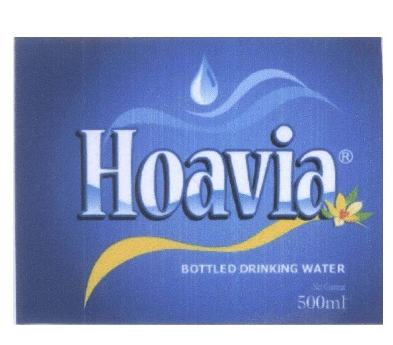 Mẫu nhãn hiệu Hoavia BOTTLED DRINKING WATER