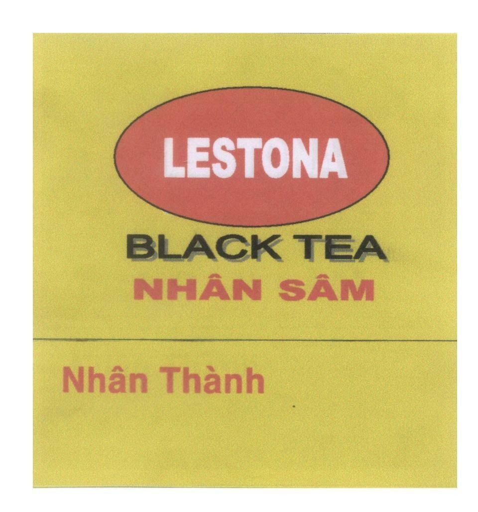Mẫu nhãn hiệu LESTONA BLACK TEA NHÂN SÂM Nhân Thành