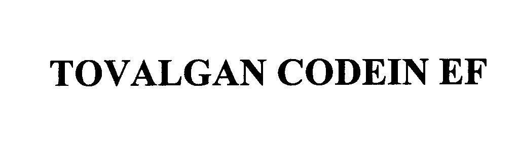 Mẫu nhãn hiệu TOVALGAN CODEIN EF