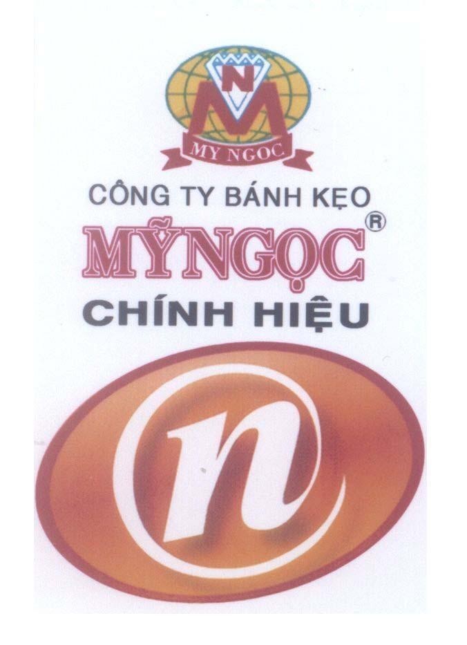 Mẫu nhãn hiệu MY NGOC M N Công Ty Bánh Kẹo Mỹ Ngọc Chính Hiệu N