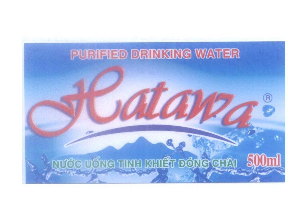Mẫu nhãn hiệu Hatawa PURIFIED DRINKING WATER Nước uống tinh khiết đóng chai 500ml