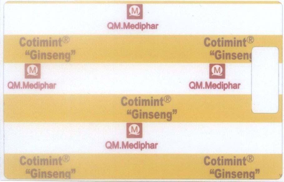Mẫu nhãn hiệu QM.Mediphar Cotimint "Ginseng"