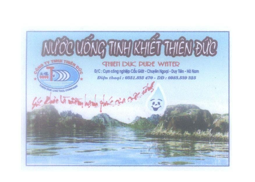 Mẫu nhãn hiệu Nước Uống Tinh Khiết Thiên Đức THIEN DUC PURE WATER...