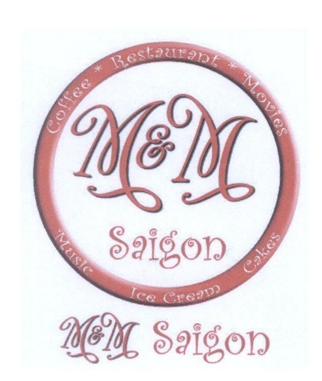 Mẫu nhãn hiệu M&M Saigon Coffee Restaurant Movies Music Ice Cream Cakes