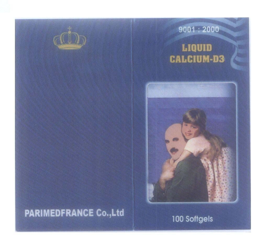 Mẫu nhãn hiệu LIQUID CALCIUM-D3 PARIMEDFRANCE Co., Ltd 100 Softgels