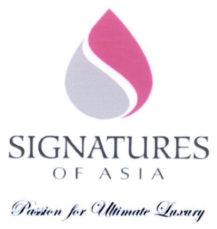Mẫu nhãn hiệu SIGNATURES OF ASIA Passion for Ultimate Luxury