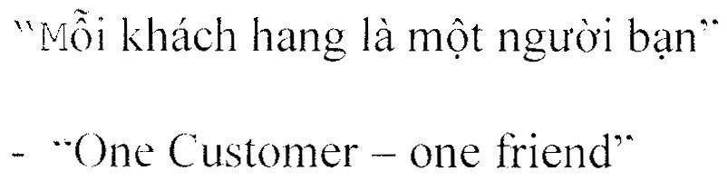 Mẫu nhãn hiệu "Mỗi khách hàng là một người bạn" "One Customer - one friend"