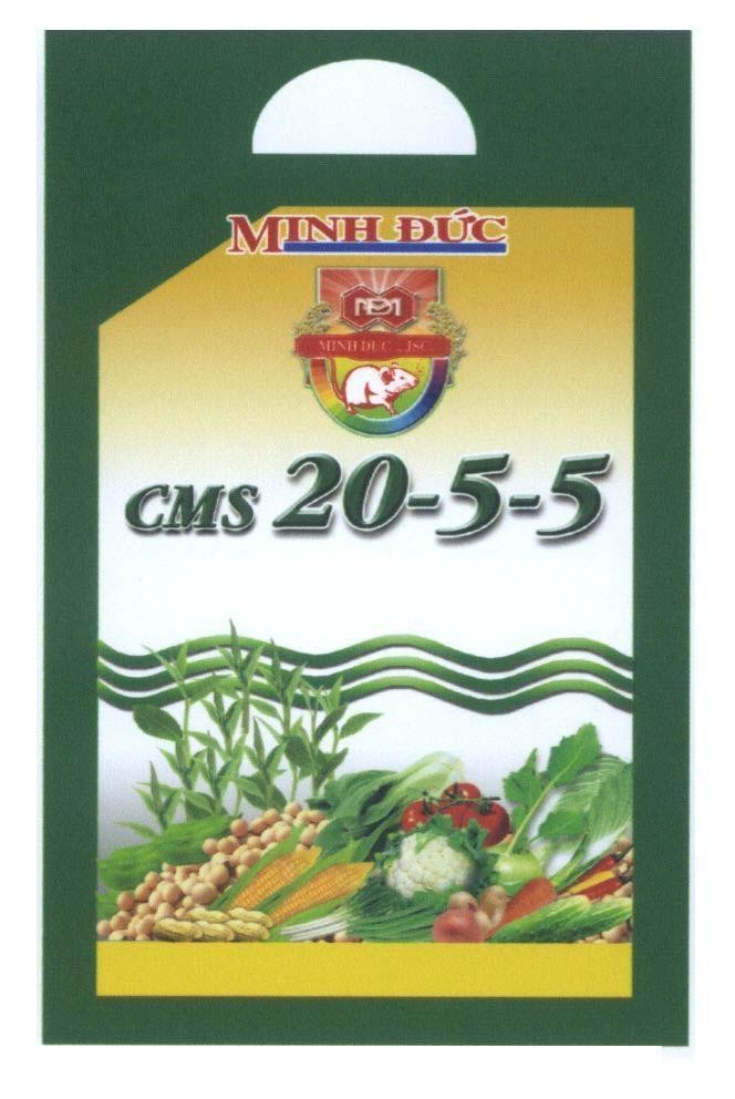Mẫu nhãn hiệu MINH DUC CMS 20-5-5 Minh Đức MĐ MINH DUC.,JSC