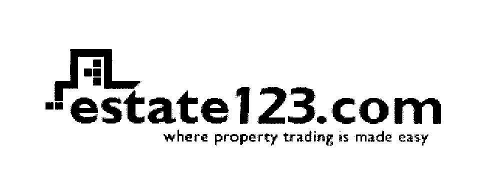 Mẫu nhãn hiệu estate123.com where property is made easy