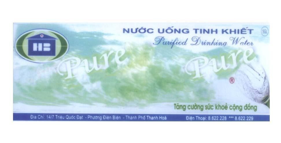 Mẫu nhãn hiệu HB Pure Nước Uống Tinh Khiết Purified Drinking Water Tăng cường sức khỏe cộng đồng...