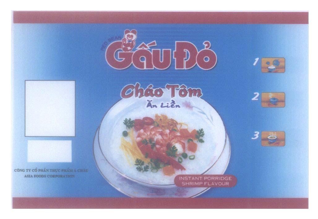 Mẫu nhãn hiệu RED BEAR Gấu Đỏ Công ty cổ phần thực phẩm á Châu ASIA FOODS CORPORATION 1 2 3