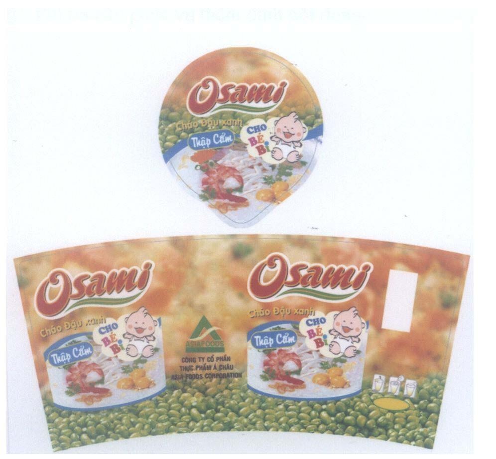Mẫu nhãn hiệu Osami Cháo Đậu Xanh Thập Cẩm Cho Bé Bi A ASIAFOODS