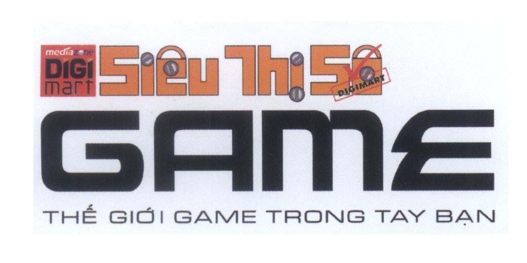 Mẫu nhãn hiệu mediazone DIGIMART DIGI MART GAME Thế Giới Game Trong Tay Bạn Siêu Thị Số