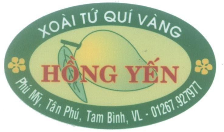 Mẫu nhãn hiệu Hồng Yến Xoài Tứ Quí Vàng Phú Mỹ, Tân Phú, Tam Bình, VL - 01267.927977