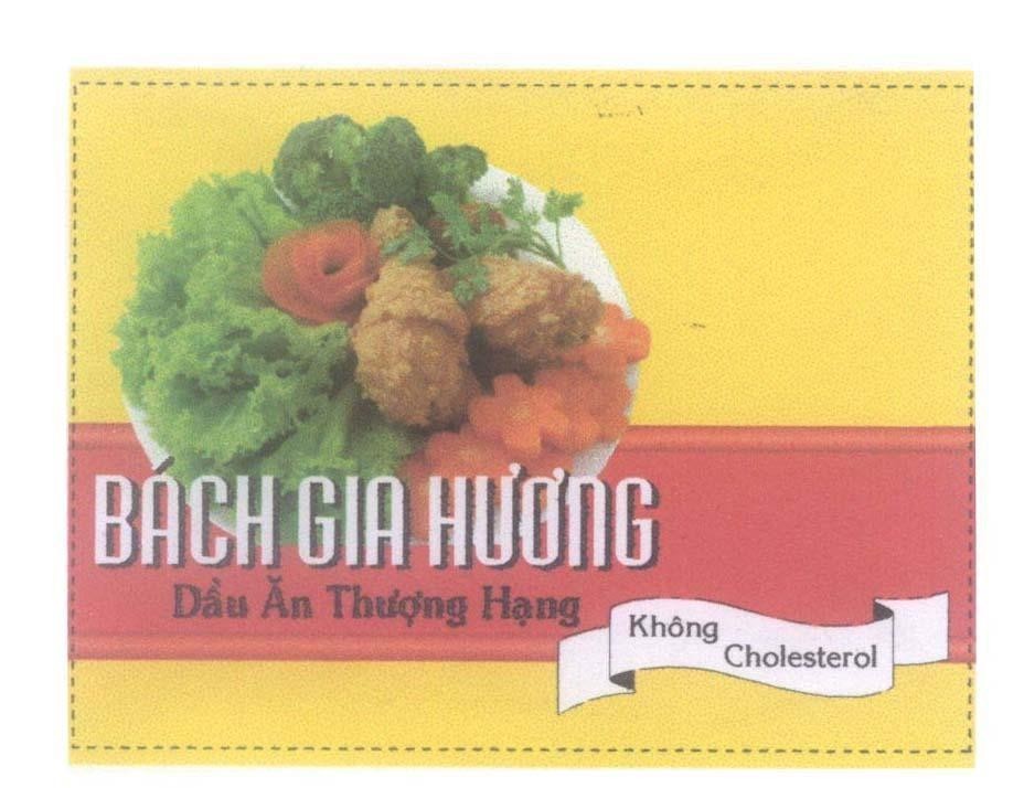 Mẫu nhãn hiệu Bách Gia Hương Dầu Ăn Thượng Hạng Không Cholesterol