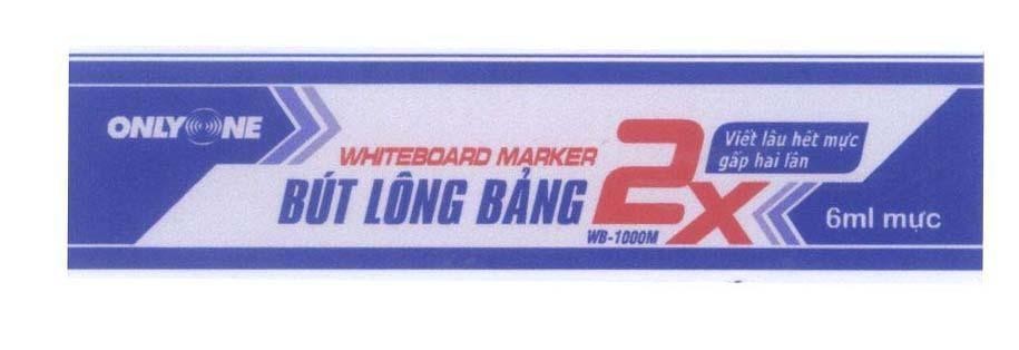 Mẫu nhãn hiệu ONLYONE WHITEBOARD MARKER Bút Lông Bảng 2 X Viết lâu hết mực gấp hai lần WB-1000M 6ml mực