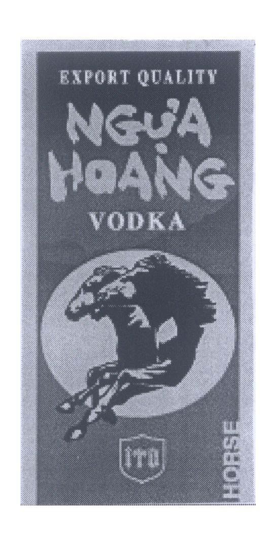 Mẫu nhãn hiệu EXPORT QUALITY Ngựa Hoang VODKA ITD HORSE