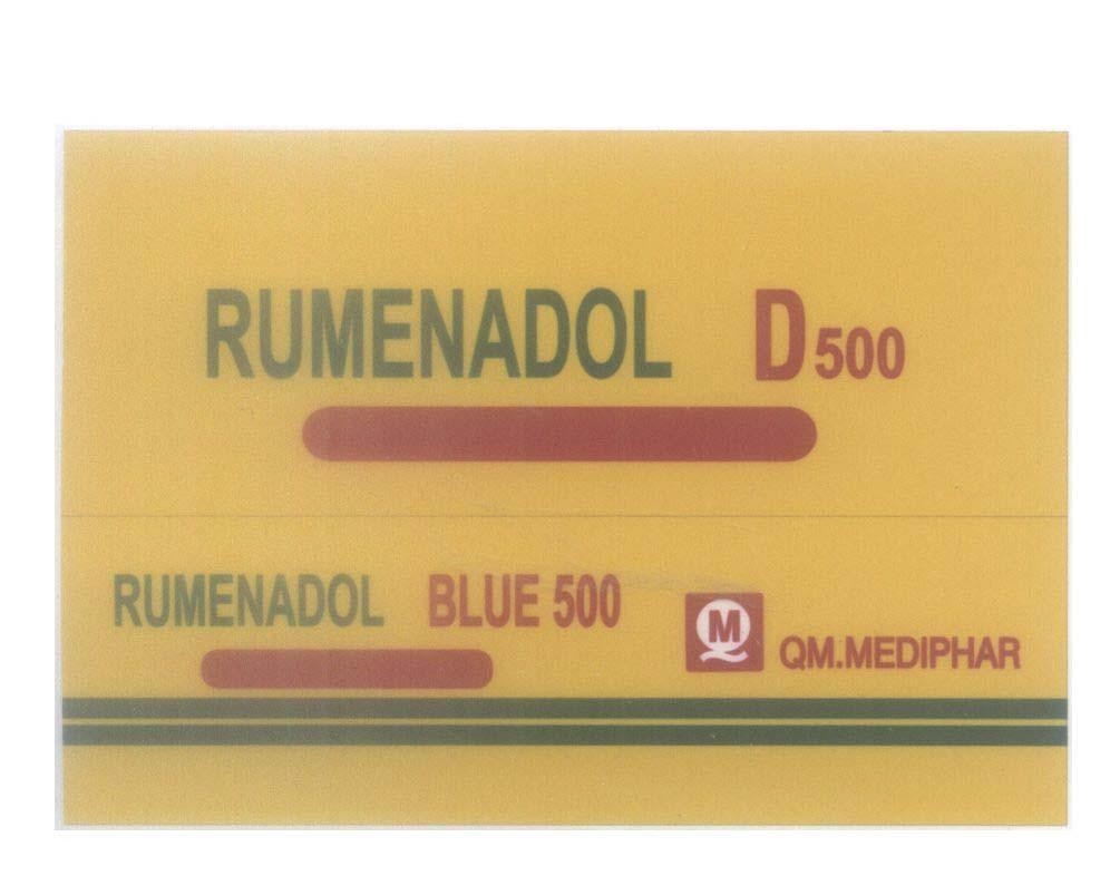 Mẫu nhãn hiệu RUMENADOL D500 BLUE 500 QM.MEDIPHAR Q M